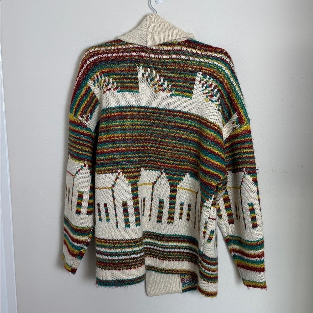 BDG Urban Outfitters Kolbie Open Front House Print Oversized Cardigan Sweater Sm - Picture 8 of 8